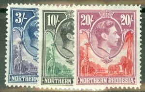 II: Northern Rhodesia 25-8, 30, 32-45 mint CV $102; scan shows only a few