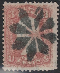 US Scott # 65 3c Washington Fancy Cancel 