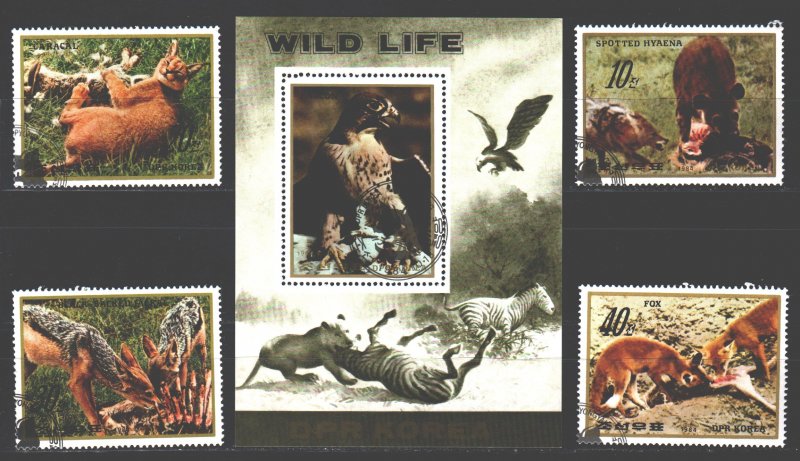 North Korea. 1984. 2510-13, bl187. Mammals fauna. USED.