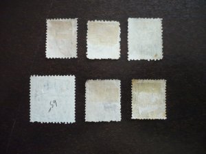 Stamps - New South Wales - Scott# 61-63,65,66,68 - Used Part Set of 6 Stamps