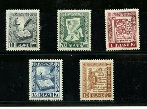 Iceland #278-282 (IC394) Complete 1953 Letter Writing, M, NH, VF, CV$44.05