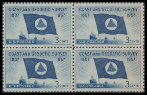 US 1088 Coast and Geodetic Survey 3c block 4 MNH 1957