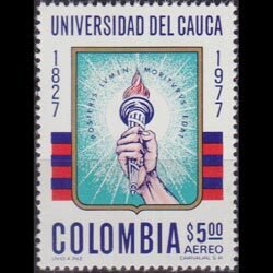 COLOMBIA 1977 - Scott# C654 Cauca Univ. Set of 1 NH