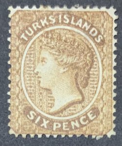 TURKS ISLAND 1889 6d SG59 UNUSED, NO GUM