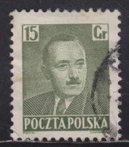 Poland 492 President Boleslaw Bierut 15Gr 1950