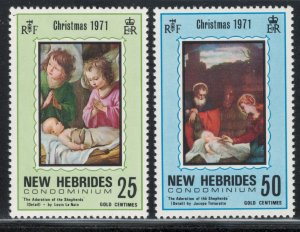 British New Hebrides 1971 Christmas Scott # 149 - 150 MNH