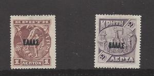 Crete, 85-86, Overprinted Singles,**MNG**