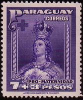 Paraguay SG#562 Mint - 1941 7p.+3p.  - Religion, Saints