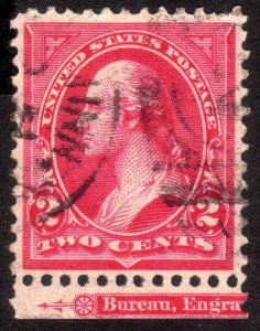 1895, US 2c, Washington, Used, Well centered, Sc 267a