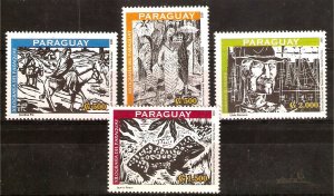 PARAGUAY 2001ART,ARTESANATS XYLOGRAFIA,Mi 4852-55 YV 2832-5 MNH