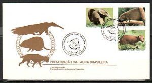 Brazil, Scott cat. 2141-2143. Wildlife Conservation issue. First Day Cover. ^