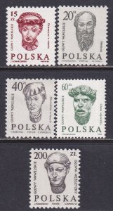 Poland 1986-9 Sc 2738-44 Wawel Heads Definitives (missing 2740) Stamp MNH