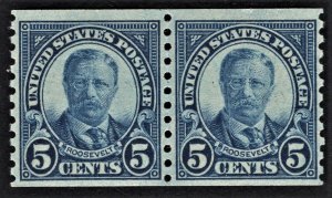 US 602 MNH VF 5 Cent Roosevelt Pair