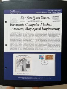 NY times Philatelic history of US panel: First electronic digital computer