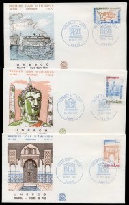 France 1981 UNESCO 3x FDC