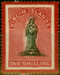 Virgin Islands 1867 1s Black & Rose-Carmine SG18 Fine MM-Variant 4