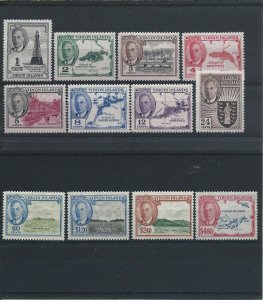 British Virgin Is 1952 Set of twelve MM SG 136/147 Cat £50