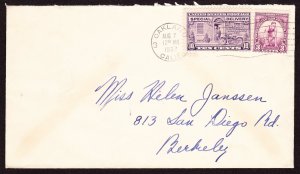 Cover, Special Delivery, 1932, Scott 718, E15, Berkeley, CA Spec. Del. Backstamp