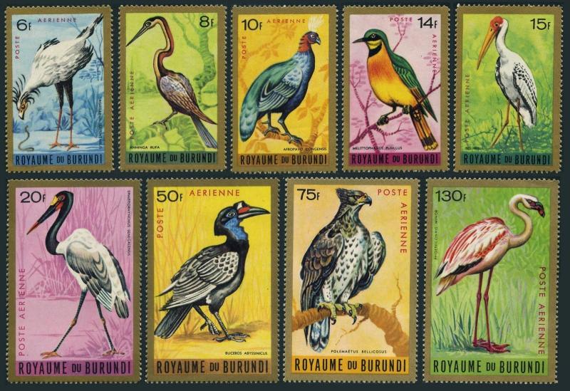 Burundi C8-C16,MNH.Michel 158-166. 1965.Anhinga,Peacock,Flamingo,Eagle,Stork,