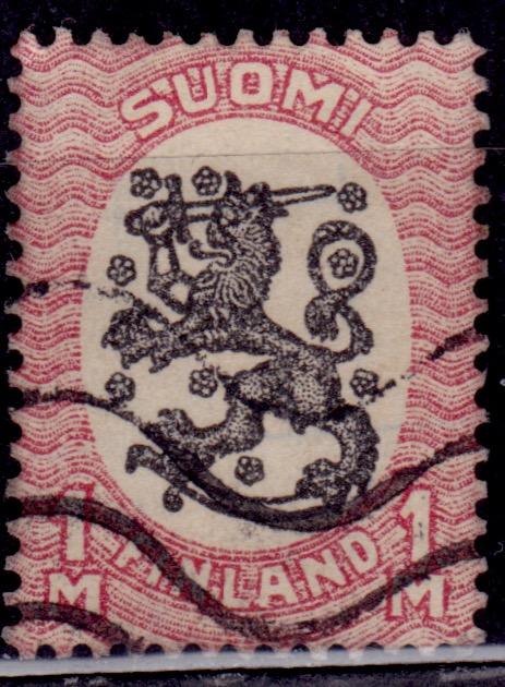 Finland, 1917, Arms of the Republic, 1m, Scott# 101, used
