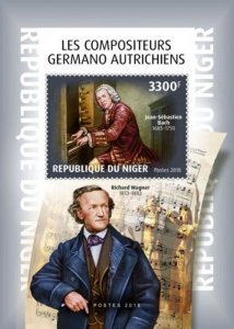 Niger - 2018 German-Austrian Composers - Souvenir Sheet - NIG18610b