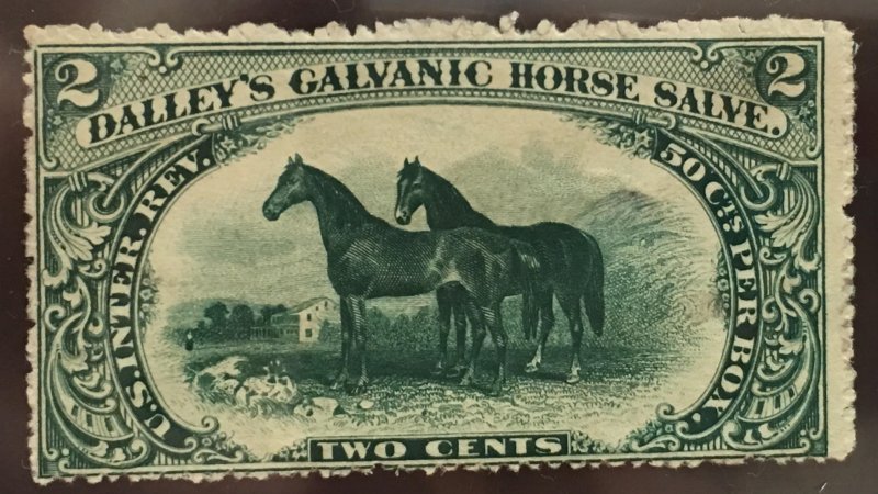 US Scott #RS73d - 2c Green - Wmk 191R - Dalley's Galvanic Horse Salve