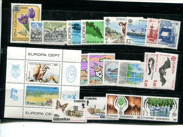 Europa Union   1986  almost complete Mint VF  -  Lakeshore Philatelics