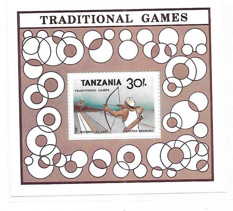 Tanzania 1988 Traditional Games Archery S/S Sc 394 MNH C1