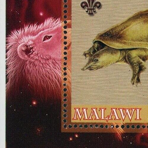 Malawi Animals of Africa Trionyx Triunguis Lions Souvenir Sheet Mint NH