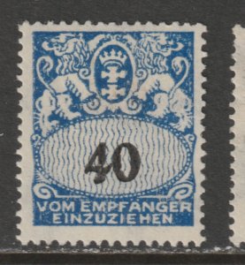 1923 Danzig - Sc J35 - MH VF - 1 single - Danzig Coat of Arms