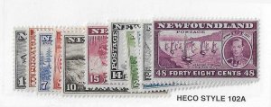 newfoundland Sc #233-243 Coronation 'long' set  OG VF