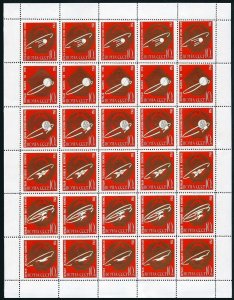 Russia 2830-2835a sheet, MNH. Mi 2852-2857 Soviet achievements in space, 1963.