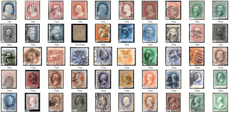 Lot of 343 US Stamps. No Duplicates. Cat Value $8800.00