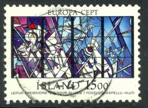 ICELAND 1987 15k STAINED GLASS EUROPA Issue Sc 640 VFU