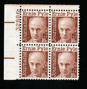 SC# 1398 - (16c) - Ernie Pile, MNH plate block/4 - UL # 32886