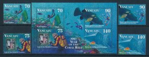 [110806] Vanuatu 1997 Marine life fish Coral reef With souvenir sheet MNH