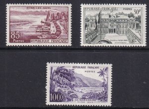 France  #907-909 MNH 1959 tourism