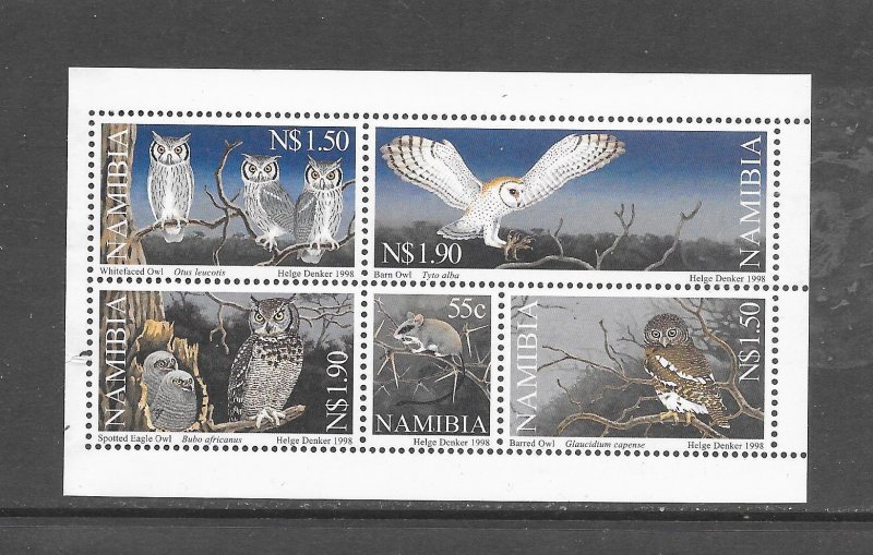 BIRDS - NAMIBIA #902a OWLS-FROM BOOKLET MNH (see note).
