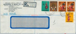 61336  - SINGAPORE - POSTAL HISTORY - REGISTERED AIRMAIL COVER to ITALY  1972