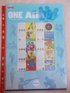2012 One Aim London 2012 Olympics & Paralympics Limited Edition Smiler Sheet U/M