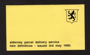 ALDERNEY PARCEL 1990 30p - 70p IN PRESENTATION PACK