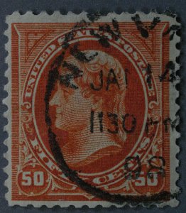 United States #260 Used FN New York Cancel Dated Jan 14 1898