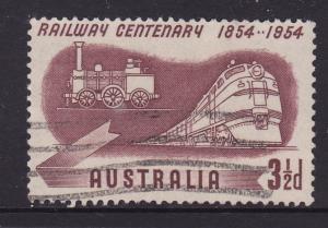 Australia -1954 Centenary of Aust. Railway 3 1/2d used