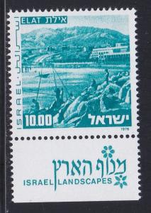 Israel # 592, Landscape Type,  NH Tab , 1/2 Cat.