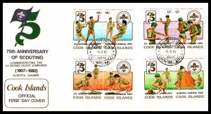 Cook Islands 705-708 Boy Scouts U/A FDC