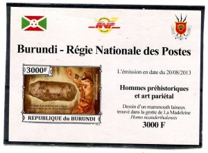 Burundi Republic 2013 PREHISTORIC MAN s/s Imperforated Mint (NH)