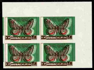 Dubai 1963 Centenary of red Cross 4np Moth imperforate co...