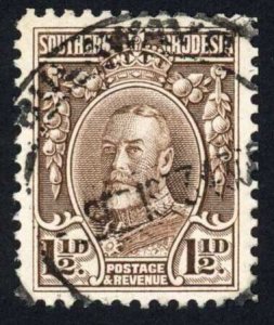 Southern Rhodesia SG16c 1 1/2d perf 12 used Scarce Cat 50 pounds