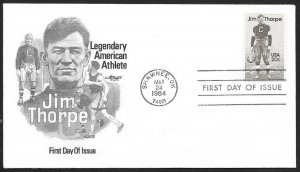 UNITED STATES FDC 20¢ Jim Thorpe 1984 Artmaster
