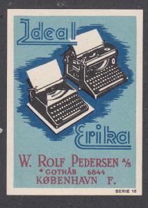 Denmark Poster Stamp  IDEAL TYPEWRITER